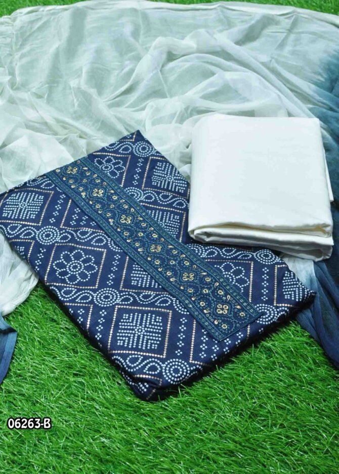 Tharani -06263-B  Navyblue Color Pure Cotton Salwar Material CM1228417 (LR3E)