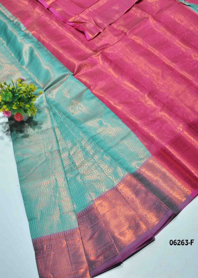 Vibhusa - 06263-F  Jungle Green Color Traditional Wear Lichi Silk Saree CM1228275 [RR4E]