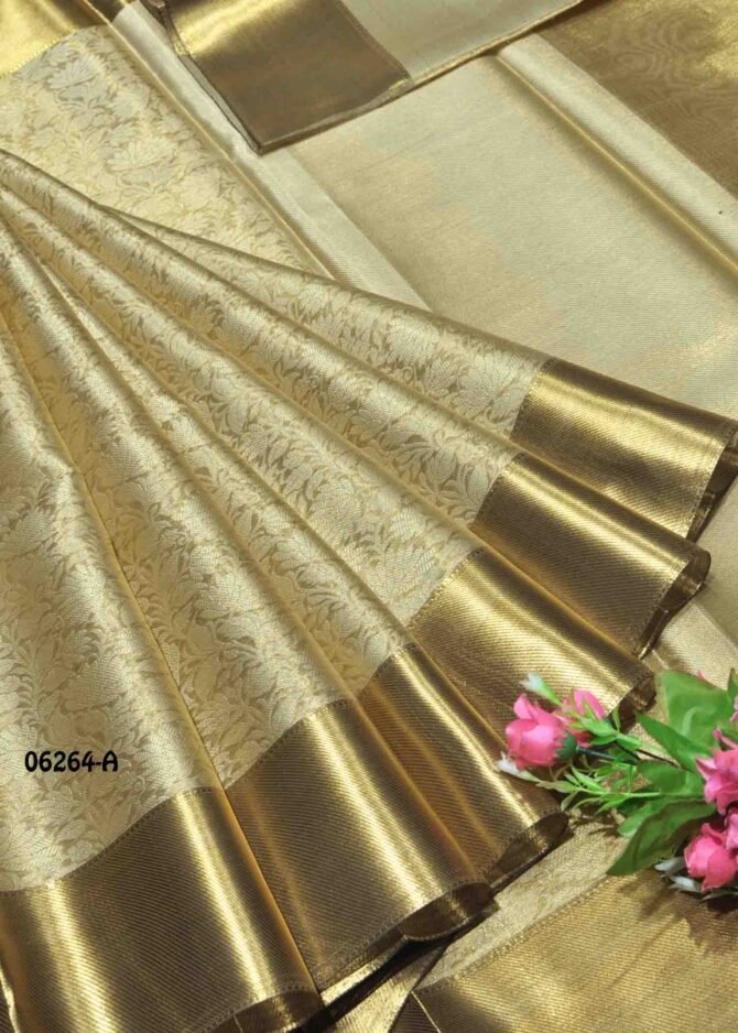 Nita Ambani  - 06264-A  Golden Color Traditional Wear Banarasi Tissue Silk Saree CM1226836