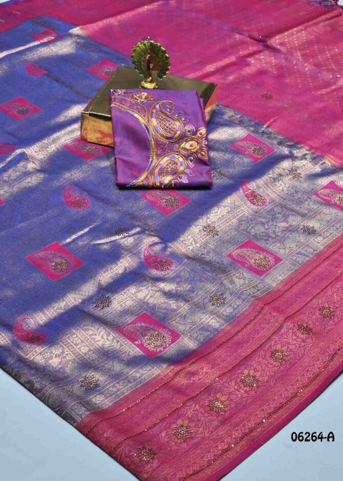 Nakshathra - 06264-A  Amethyst Blue Color Traditional Wear Banarasi Saree CM1229169 [RR4E]