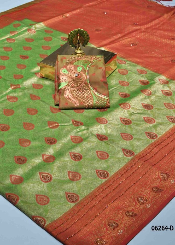 Nakshathra - 06264-D  Lawn Green Color Traditional Wear Banarasi Saree CM1229169 [RR4E]