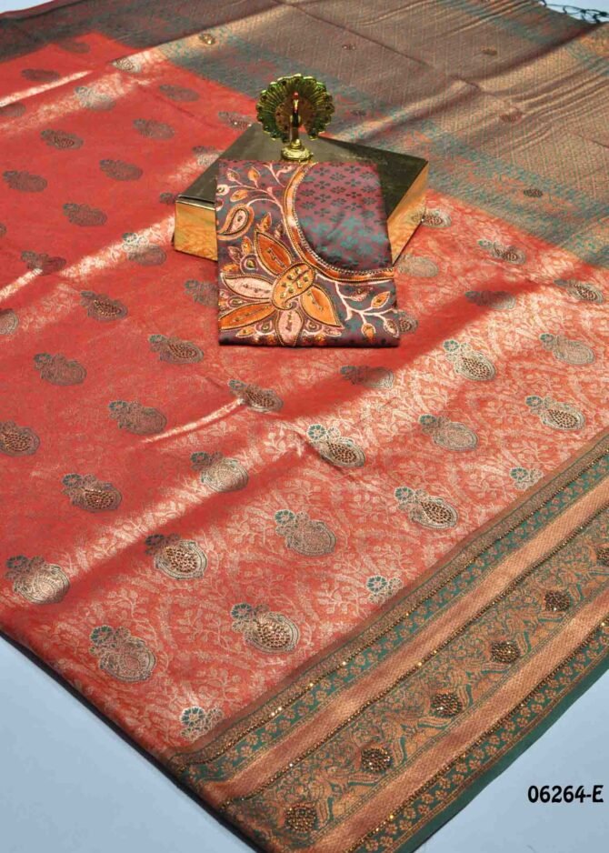 Nakshathra - 06264-E  Red Color Traditional Wear Banarasi Saree CM1229169 [RR4E]