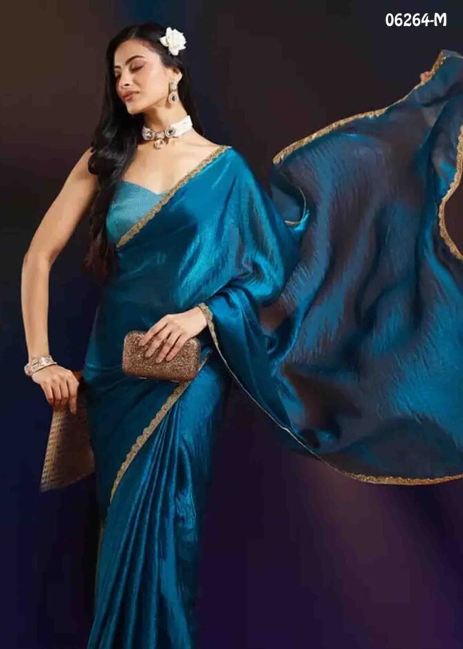 Harinika - 06264-M   Air Force Peacock Blue Classy look with this spectacular fendy Saree CM1239197 (LR8C)