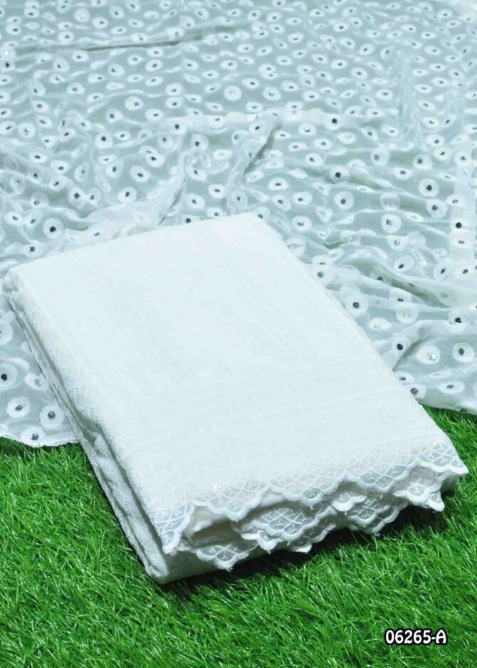 Harthika - 06265-A  Halfwhite Color Trendy Georgette Salwar Material CM1239178 (LR3E)