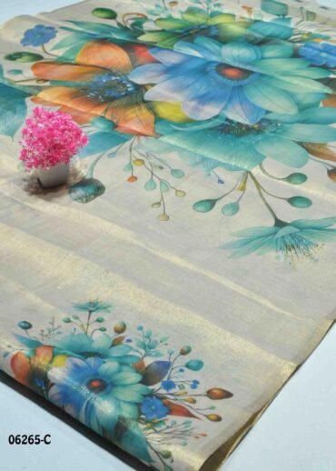 Daksha - 06265-C  Ivory Color Excellent Digital Floral Print Uppada Saree CM1232103 (LR7C)