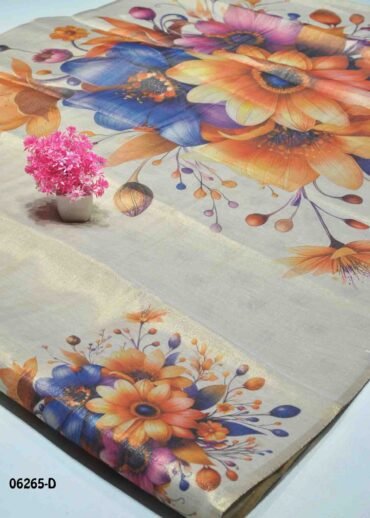 Daksha - 06265-D  Ivory Color Excellent Digital Floral Print Uppada Saree CM1232103 (LR7C)