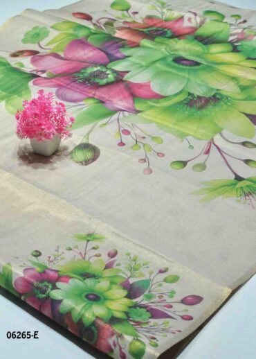 Daksha - 06265-E  Ivory Color Excellent Digital Floral Print Uppada Saree CM1232103 (LR7C)