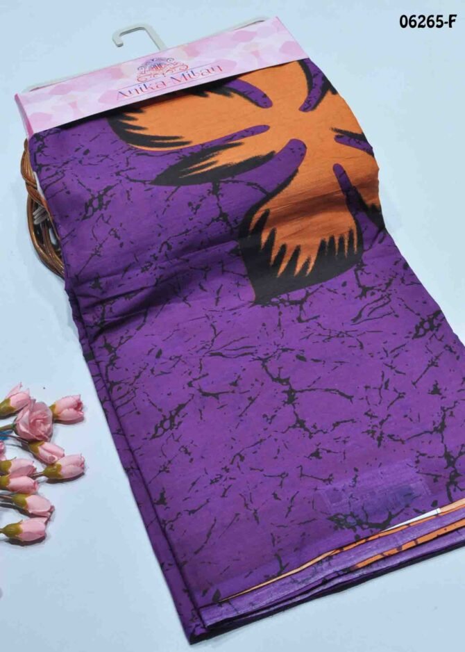 Anika-Milan - 06265-F  Violet Color Teachers Wear Special Mulmul Cotton Saree CM1230853 (RR5C)