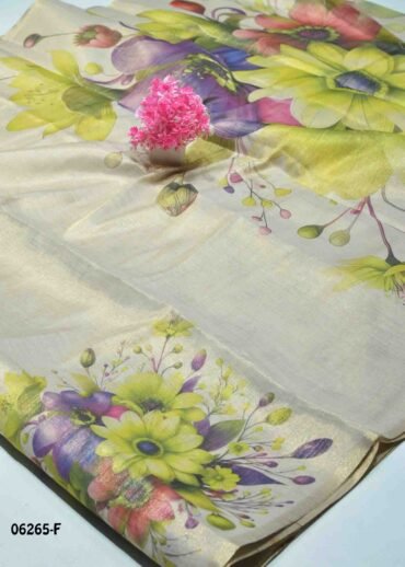 Daksha - 06265-F  Ivory Color Excellent Digital Floral Print Uppada Saree CM1232103 (LR7C)