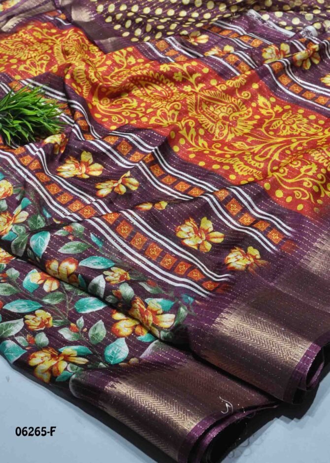 Maivizhi - 06265-F   Berry Purple Color Digital Floral Design Dola Silk Saree CM1225593 (RR4C)