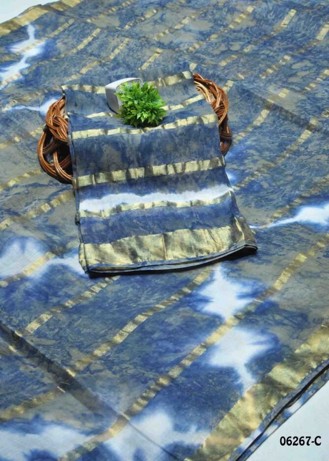 Shamini -06267-C  AirforceBlue Color Summer Wear Pure Cotton Saree CM1233181 [LR9C]