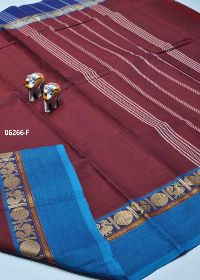 Sivanjali - 06266-F   Mahogany Maroon Color Elagant Chettinad Cotton Saree CM1218075 (RR5E)
