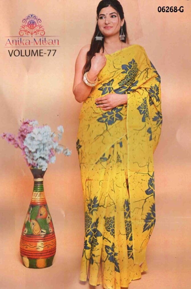 Dhruvika - 06268-G  Sunray Yellow Color Teachers Wear Special Mulmul Cotton Saree CM1230853 (RR6D)