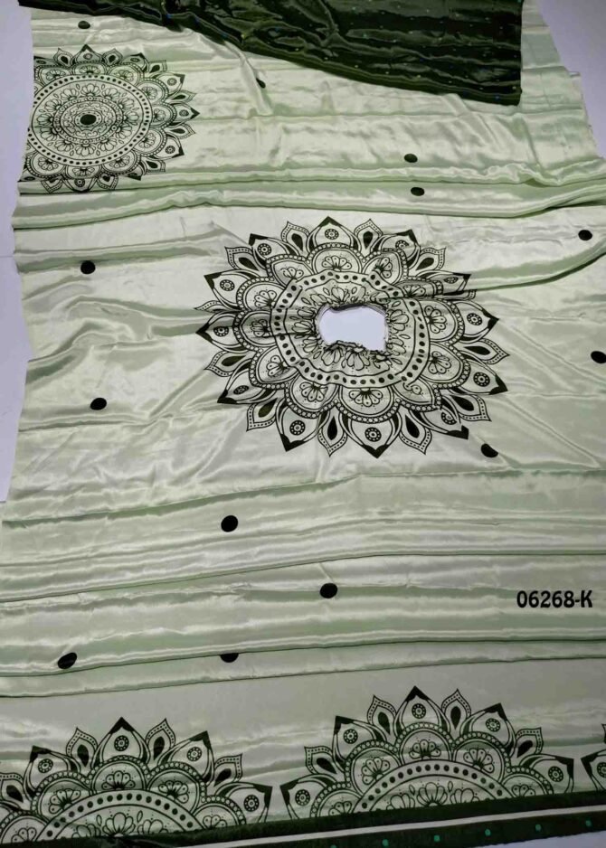 Joshini - 06268-K   LightGreen Color New Launch-Freehand Saree with Handsfree Crepe Saree CM1239373 (LR8C)