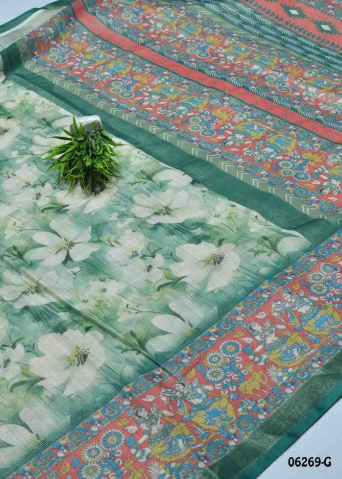 Sundari  - 06269-G   Green Color Rich Look Fancy Cotton Saree CM1216670 (RR6D)