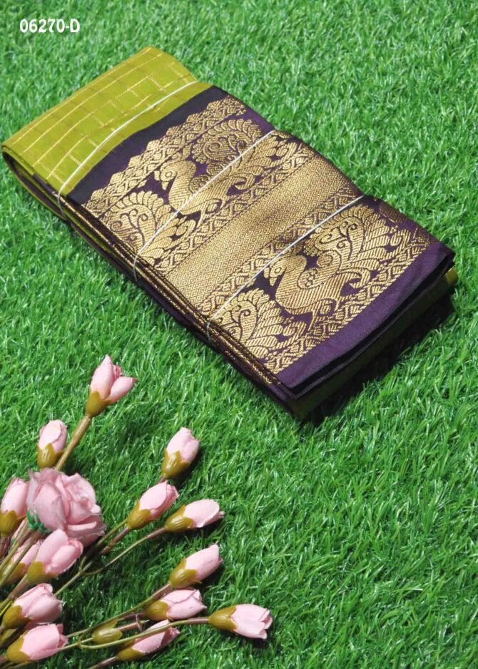Ananya - 06270-D  Cactus Green Color Beautiful Traditioal Look Silk Cotton Saree CM1229692 (RR4B)