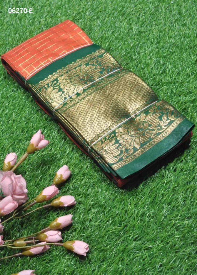 Ananya - 06270-E  Sherbet Orange Color Beautiful Traditioal Look Silk Cotton Saree CM1229692 (RR4B)