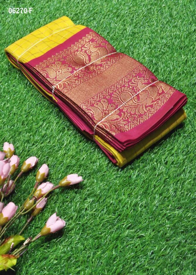 Ananya - 06270-F  Sunray Yellow Color Beautiful Traditioal Look Silk Cotton Saree CM1229692 (RR4B)