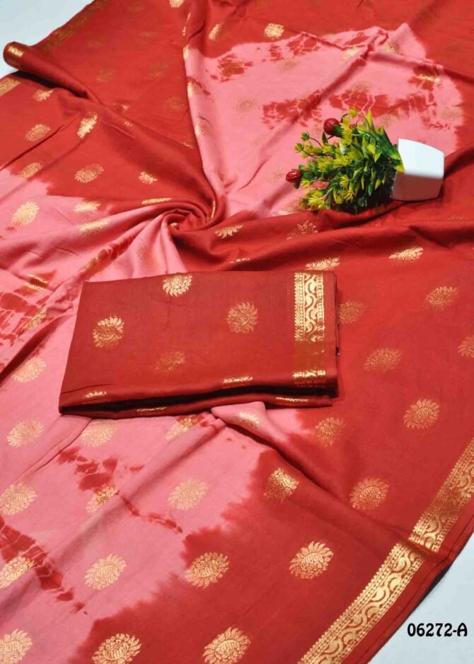 Geethika 06272-A  DesireRed Color Summer Wear Pure Cotton Saree CM1240137 [LR9E]