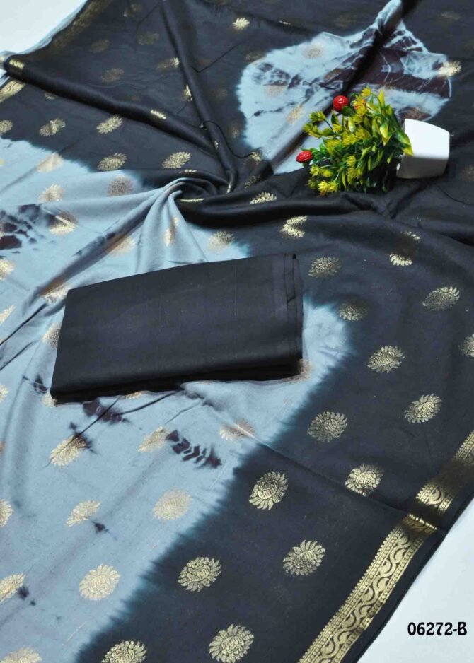 Geethika 06272-B  Grey Color Summer Wear Pure Cotton Saree CM1240137 [LR9E]