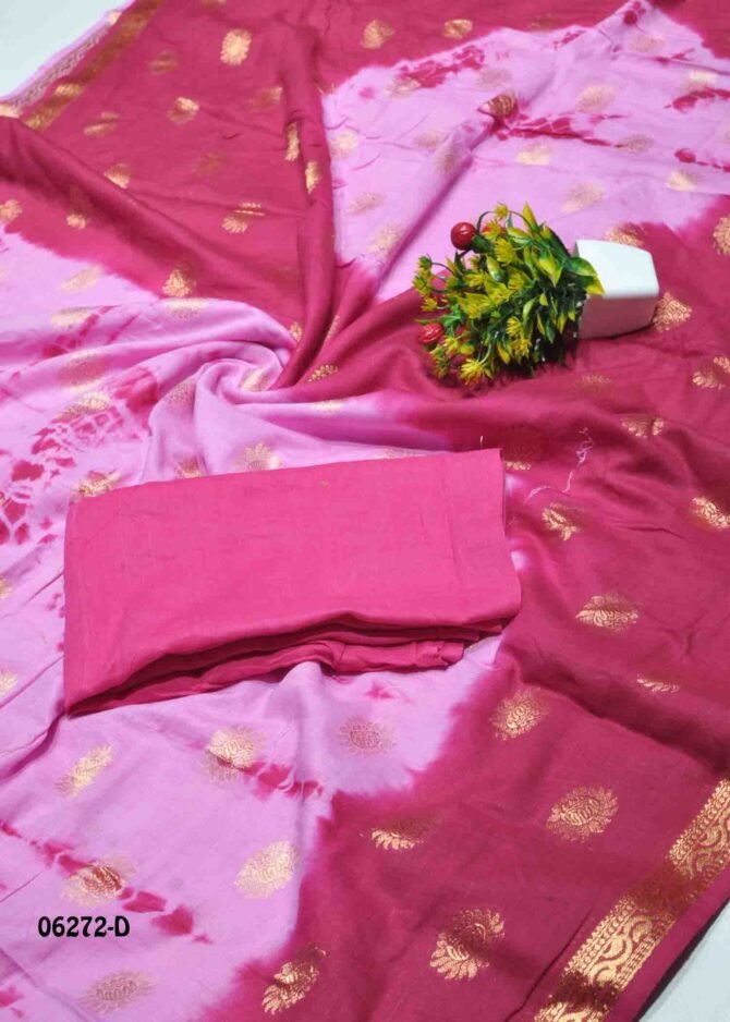 Geethika 06272-D  WineBerryPink Color Summer Wear Pure Cotton Saree CM1240137 [LR9E]