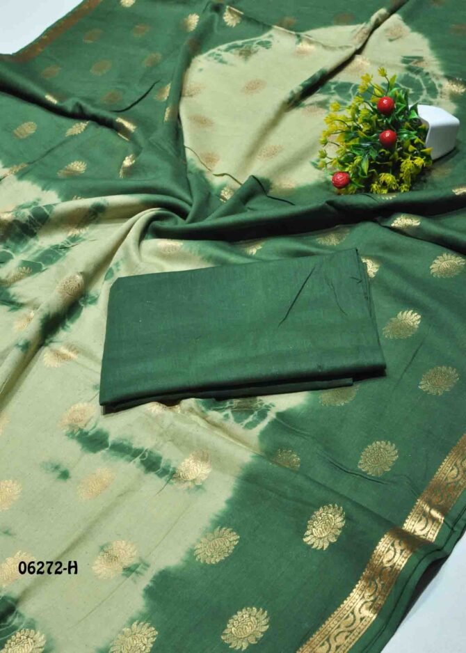 Geethika 06272-H  SageGreen Color Summer Wear Pure Cotton Saree CM1240137 [LR9E]