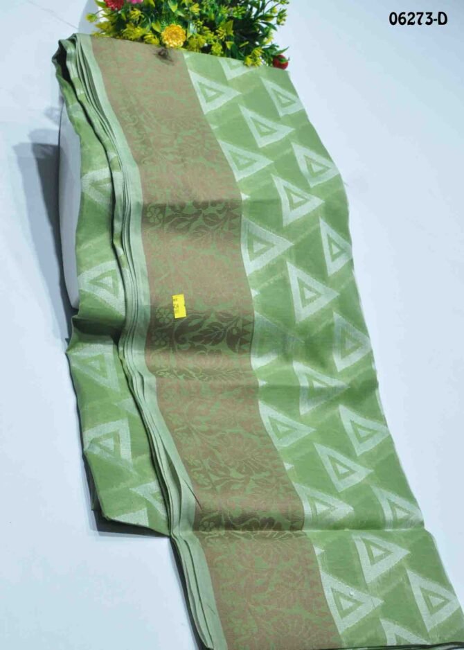 Hirithika - 06273-D  AppleGreen Color Simply Look Jute Cotton Saree CM1231798 (RR6C)
