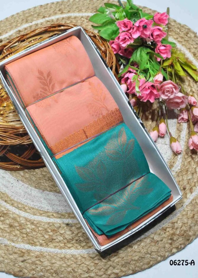Poontamil - 06275-A  Salmon Peach Color Beautiful Traditioal Look Silk Cotton Saree CM1104025 (RR4D)