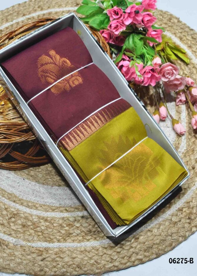 Poontamil - 06275-B  Maroon Color Beautiful Traditioal Look Silk Cotton Saree CM1104025 (RR4D)
