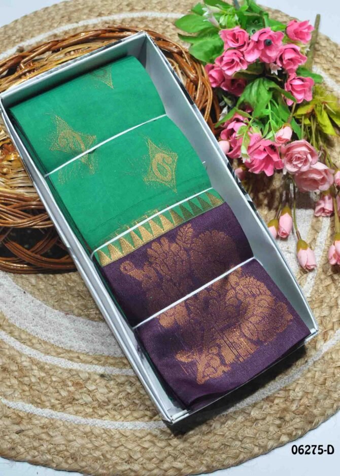 Poontamil - 06275-D  Jade Green Color Beautiful Traditioal Look Silk Cotton Saree CM1104025 (RR4D)