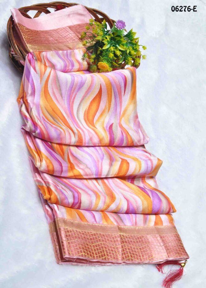Nilaani - 06276-E  Light Pink Color Moss Chiffon Saree CM1231050 (RR7D)