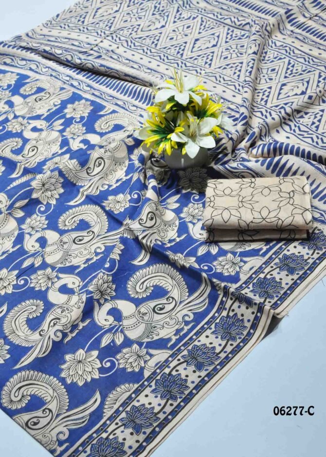 Meeyazh - 06277-C  Admiral Blue Color Pure Cotton Saree CM1215238 [RR7D]