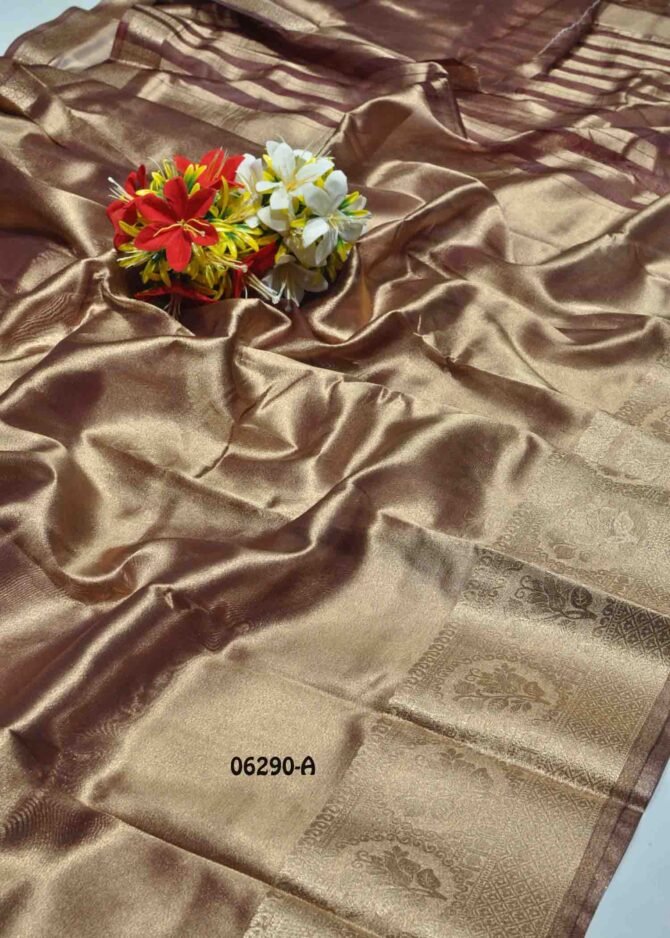 Pranavika - 06290-A   WarmSiennaRed Color Simply Tissue Saree CM1232991 (RR8C)