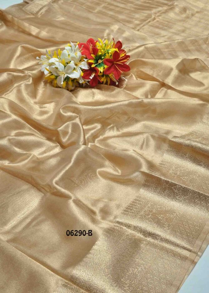 Pranavika - 06290-B   LatteTan Color Simply Tissue Saree CM1232991 (RR8C)