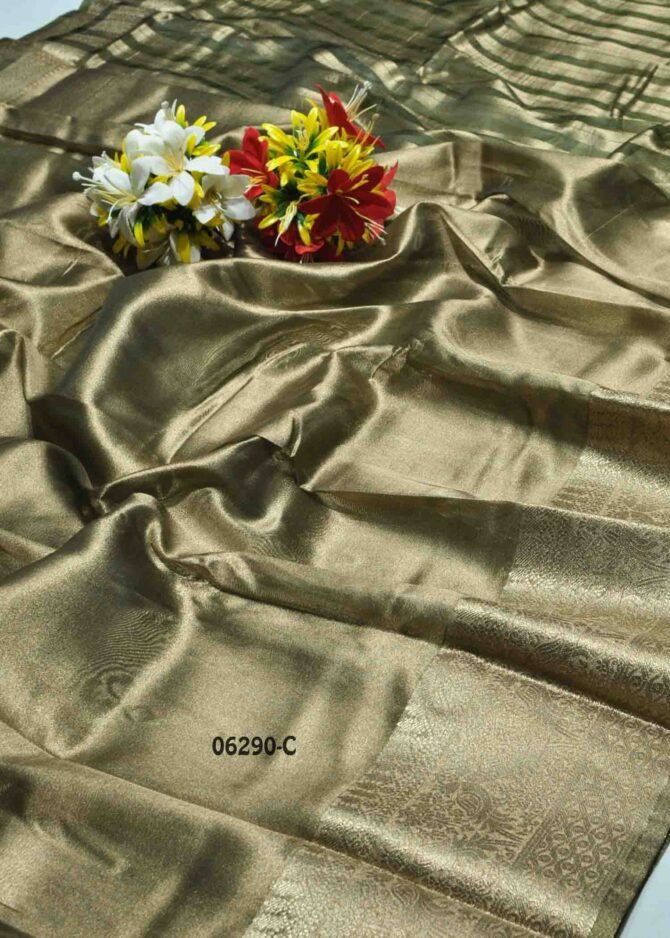 Pranavika - 06290-C   PassiGreen Color Simply Tissue Saree CM1232991 (RR8C)