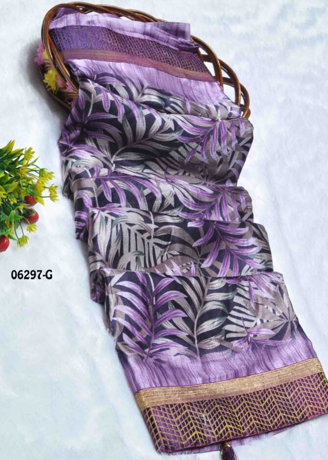 Nivisha - 06297-G  IrisPurple Color Excellent Moss Chiffon Saree CM1231050 (RR9D)