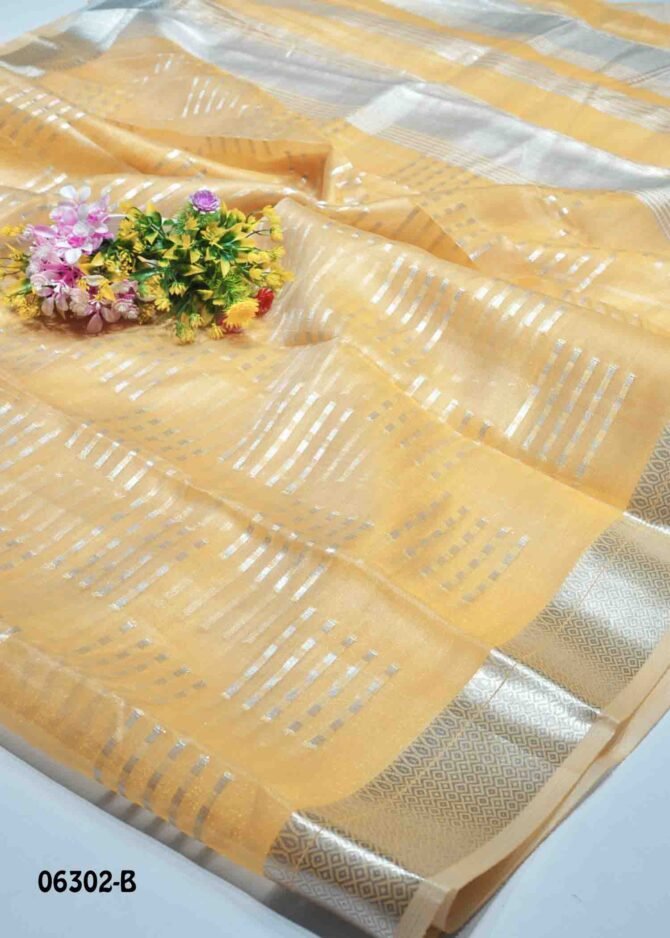 Megna -06302-B Daisy Yellow Color Elegant Look Silk Cotton Saree CM1218990 [RR5B]