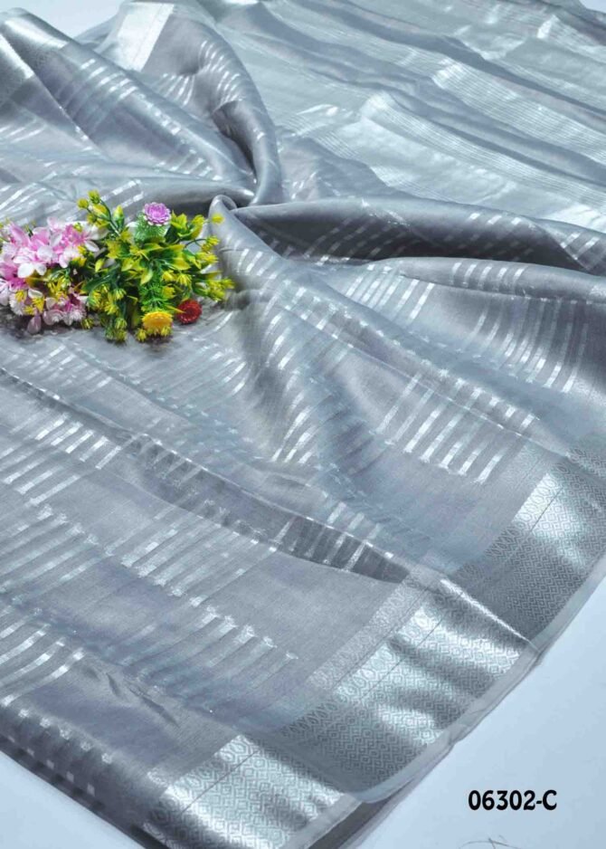 Megna -06302-C Grey Color Elegant Look Silk Cotton Saree CM1218990 [RR5B]