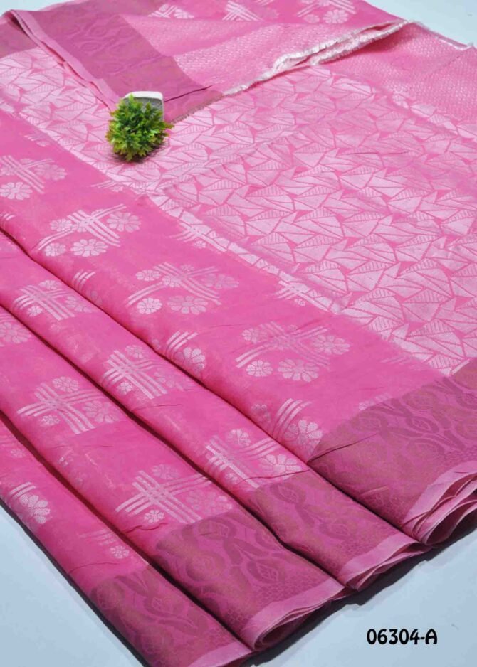 Freya -06304-A Fuchsia Pink Color Simple Look Fancy Cotton Saree CM1231798 [RR5B]