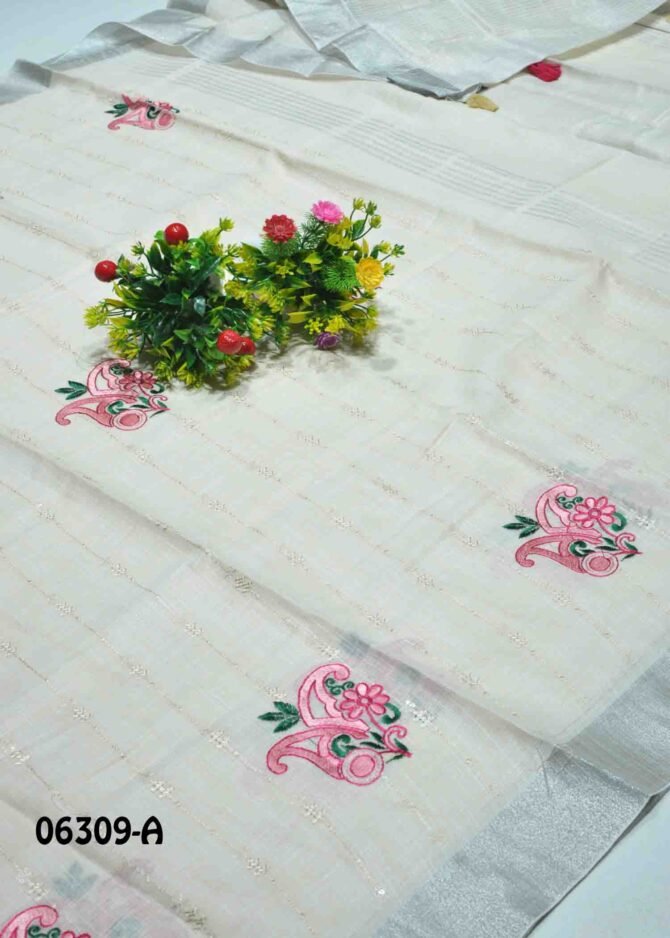 Farida -06309-A Halfwhite Color Simple Look Cotton Saree CM1231314 [RR6C]