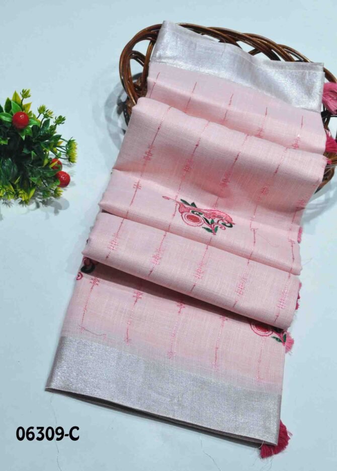 Farida -06309-C Queen Pink Color Simple Look Cotton Saree CM1231314 [RR6C]