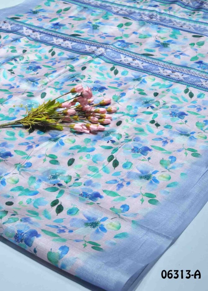 Valarmathi -06313-A Baby Pink Color Printed Fancy Cotton Saree CM1219006 [RR7B]