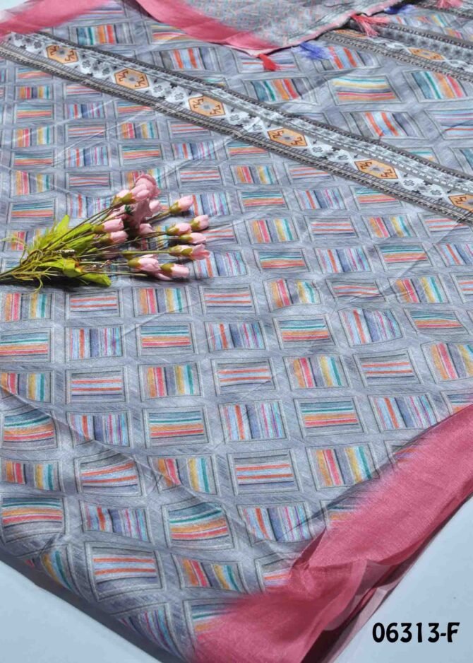 Valarmathi -06313-F Grey  Color Printed Fancy Cotton Saree CM1219006 [RR7B]