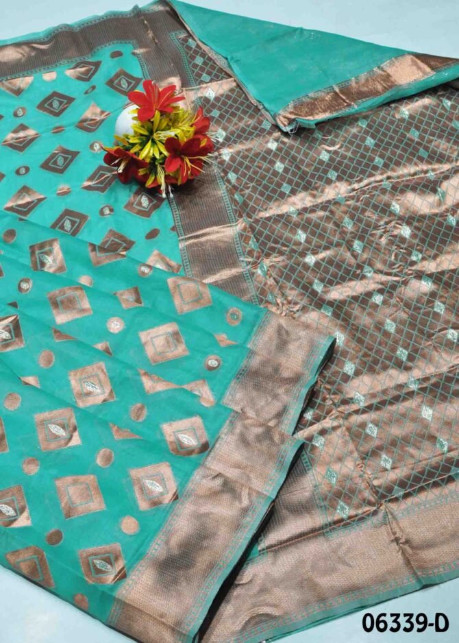 Suguna -06339-D Tiffany Green Color Grand Look Fancy Cotton Saree CM1236274 [LR3C]