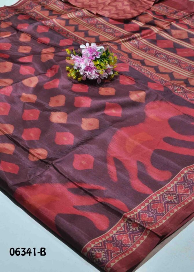 Saranya -06341-B Purple Color Printed Fancy Cotton  Saree CM1229812 [LR4B]