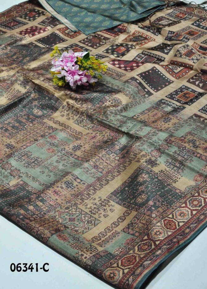 Saranya -06341-C Light Tan Color Printed Fancy Cotton  Saree CM1229818 [LR4B]
