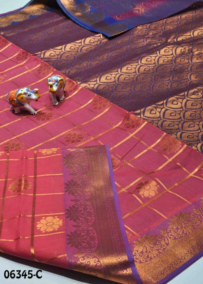 Nivetha -06345-C Merlot Pink Color Elegant Look VG Cotton Saree CM1128000 [LR4B]
