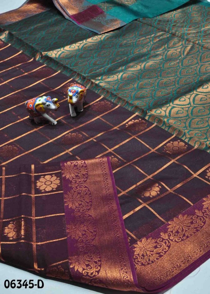 Nivetha -06345-D Deep Purple Color Elegant Look VG Cotton Saree CM1128000 [LR4B]