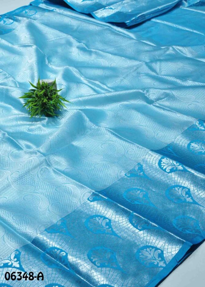 Lakshika -06348-A Iceberg Blue Color Traditional Wear Cora Muslin Silk Saree CM1236266 (LR4B)