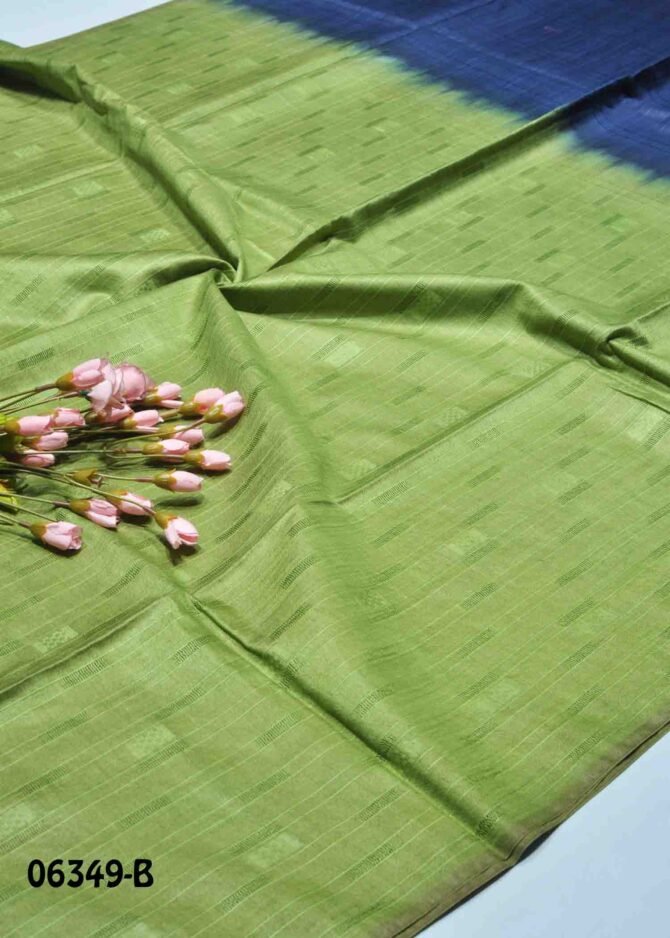 Lavanya -06349-B  Clover Green Color Summer Wear Linen Cotton Saree CM1237125 [LR5B]